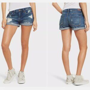 BLANKNYC The Fulton Roll Up Denim Shorts Distressed 26